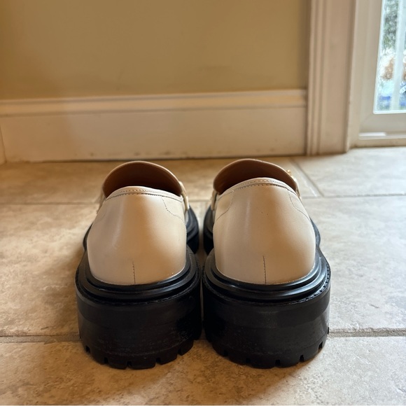 TORY BURCH JESSA LOAFER LUG SOLE NEW CREAM LEATHER EQUESTRIAN HARDWARE SZ 10.5US - Picture 3 of 7